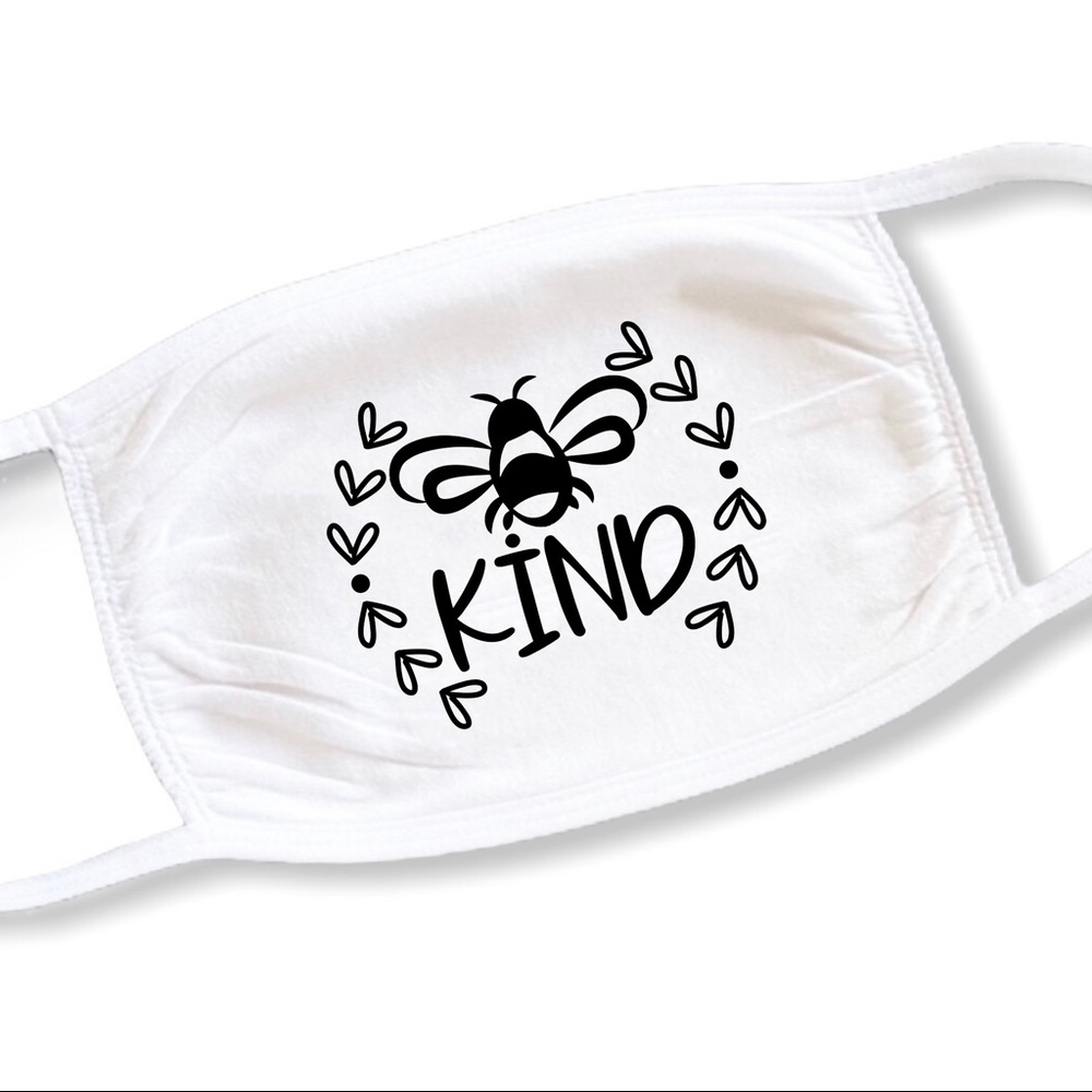 Bee Kind Face Mask White